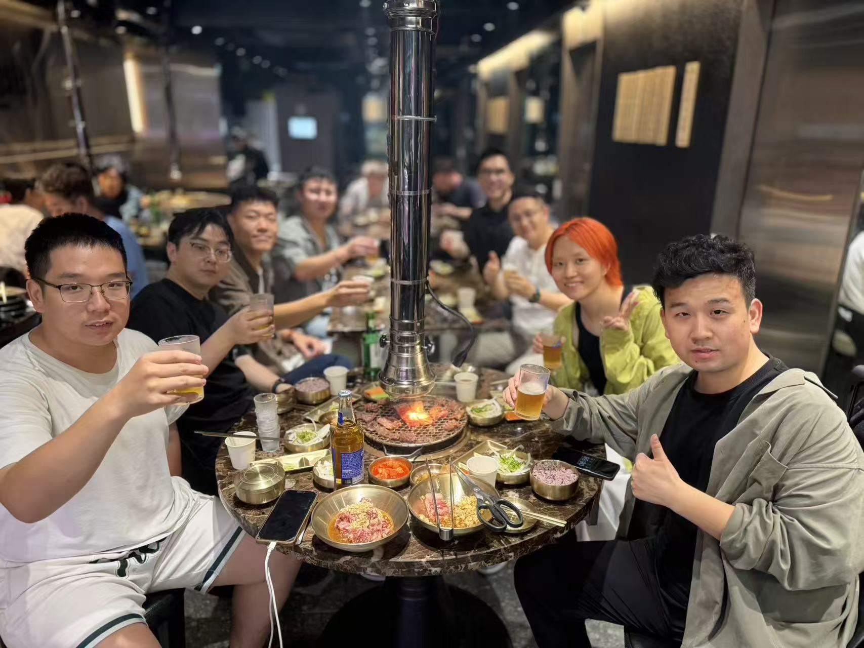 Team dinner at a Korean barbecue restaurant